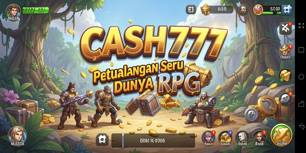 Screenshot utama CASH777 menampilkan aksi seru dari gameplay RPG.