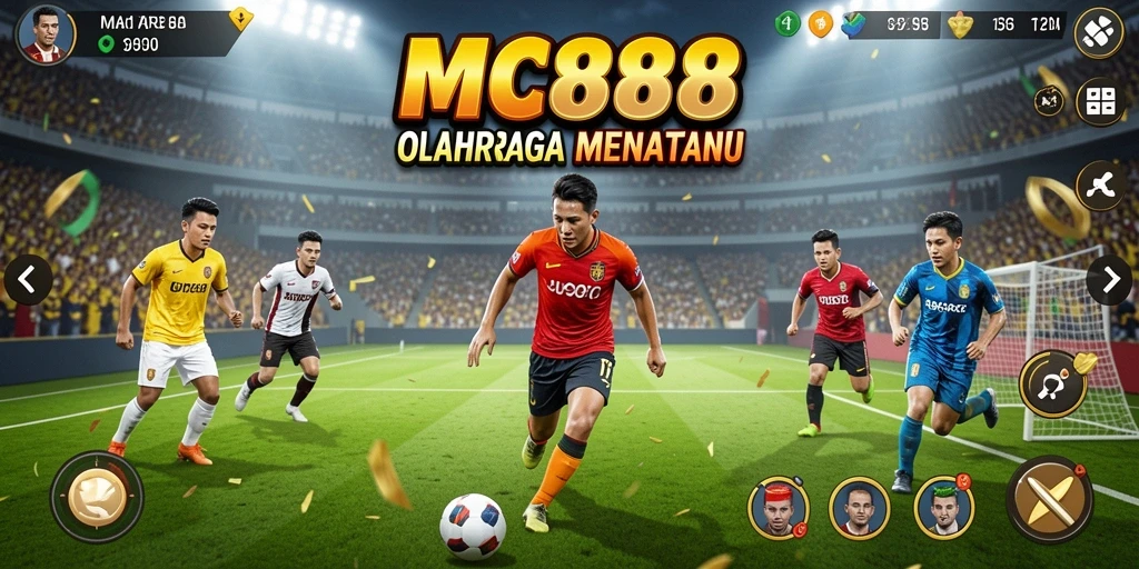 Screenshot gameplay MC888 dengan aksi olahraga yang seru.