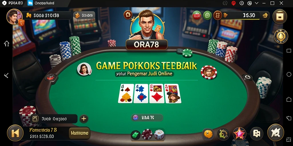 Screenshot ORA78 menampilkan permainan poker yang seru dan interaktif.