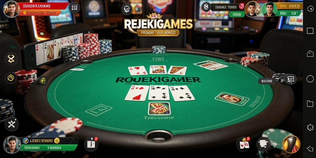 Screenshot gameplay REJEKIGAMES menampilkan aksi seru permainan Poker.